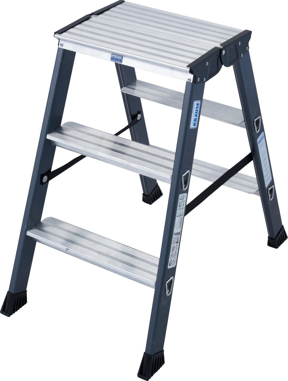 Krause MONTO SePro D két oldalon járható lépcsőfokos állólétra, eloxált, 2x3 fokos termék fő termékképe